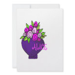 ALICE Floral Bouquet Flat Personalized Note Cards Announcements