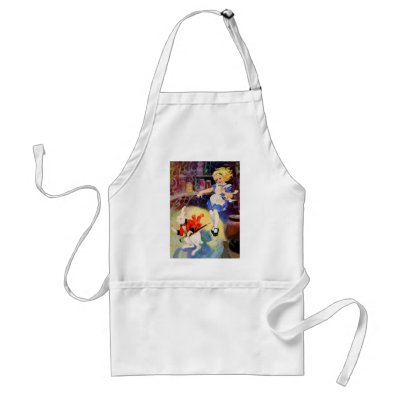 Alice Follows the Rabbit Down the Rabbit Hole Aprons by WONDERLAND_SHOP