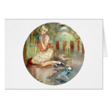 Alice Grows Large, Scaring the White Rabbit Greeting Cards