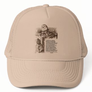 Alice Humpty Dumpty Wonderland Conversation Quote hat
