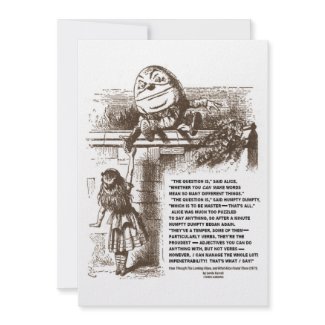 Alice Humpty Dumpty Wonderland Conversation Quote invitation