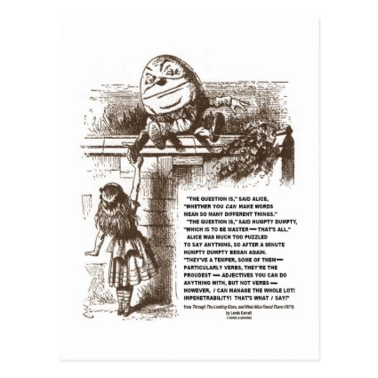 Alice Humpty Dumpty Wonderland Conversation Quote Post Cards