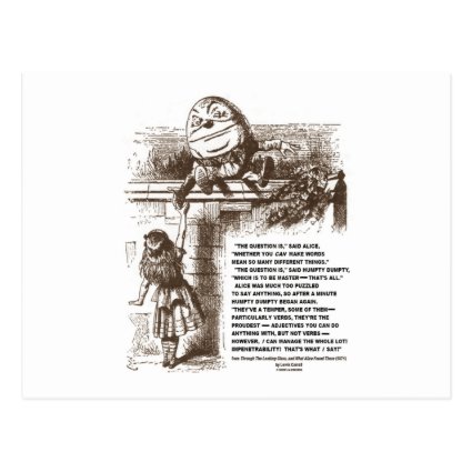 Alice Humpty Dumpty Wonderland Conversation Quote Post Cards