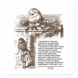 Alice Humpty Dumpty Wonderland Conversation Quote sticker