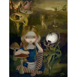 Alice in a Bosch Landscape lowbrow art Print print