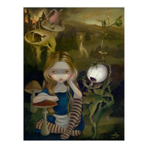 Alice in a Bosch Landscape lowbrow art Print