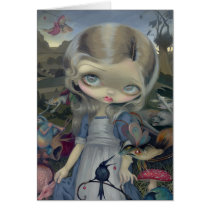 bosch, hieronymus bosch, pop surrealism, lowbrow, big eye, alice enchanted, alice, wonderland, jasmine becket-griffith, artsprojekt, monster, lewis carroll, creatures, demons, enchanted, through the looking glass, lewis, carroll, big eyed, jasmine, becket-griffith, becket, griffith, strangeling, goth, gothic, low brow, big eyes, strangling, fantasy art, pop surrealist, painting, acrylic, paintings, fantasy life, homeotherm, homoiotherm, creepy-crawly, phantasy world, Card with custom graphic design