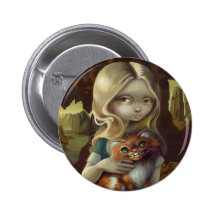 "Alice in a Da Vinci Portrait" Button