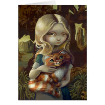 "Alice in a Da Vinci Portrait" Greeting Card