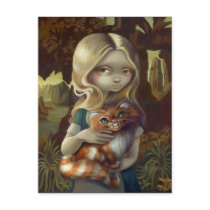 "Alice in a Da Vinci Portrait" Postcard by strangeling "Alice in a Da Vinci Portrait" Postcard