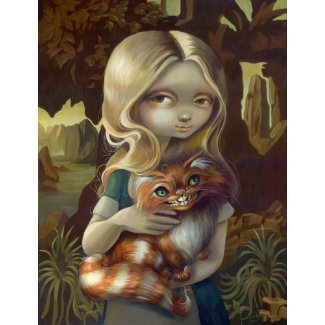 Alice in a Da Vinci Portrait wonderland goth Print print