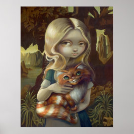 Alice in a Da Vinci Portrait wonderland goth Print print