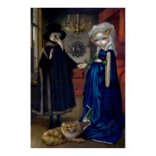 Alice in a Van Eyck Portrait ART PRINT wonderland print