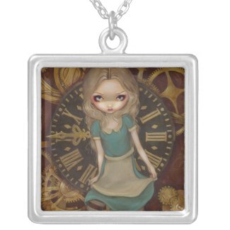 Alice in Clockwork NECKLACE steampunk wonderland necklace