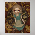 Alice in Clockwork - steampunk in wonderland Print print