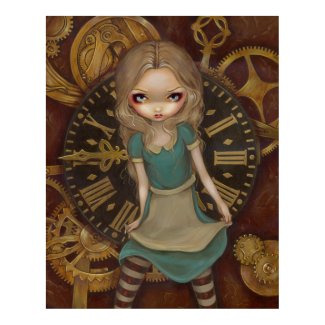 Alice in Clockwork - steampunk in wonderland Print print