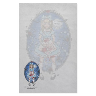 Alice in Delphineland Gothic Stationery by Planet_Zerick