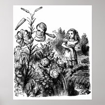 Alice in the Garden of Live Flowers Print