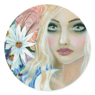 Alice in the Garden of Live Flowers Stickers by Kim_Turner_1