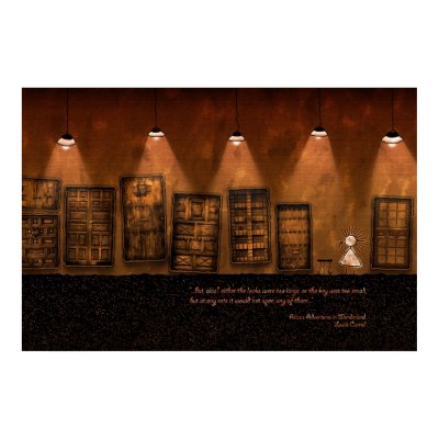 Alice in Wonderland - A Tiny Golden Key Print by vladstudio