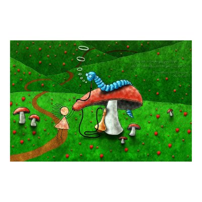 Alice in Wonderland - Advice From A Caterpillar Print by vladstudio