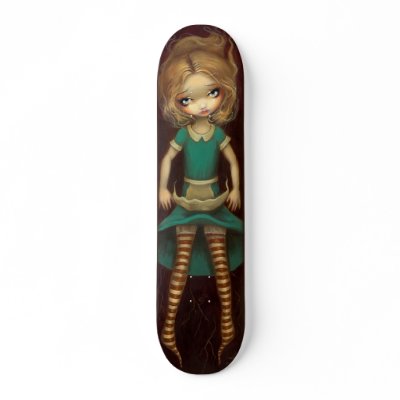 Alice in Wonderland:  Alice Descending Skateboard by strangeling