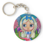 Alice in Wonderland and Flamingo Keychain