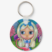 Alice in Wonderland and Flamingo Keychain