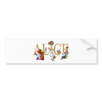 ALICE IN WONDERLAND AND FRIENDS BUMPER STICKER