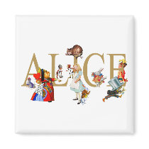 ALICE IN WONDERLAND AND FRIENDS FRIDGE MAGNET