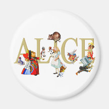 ALICE IN WONDERLAND AND FRIENDS REFRIGERATOR MAGNET