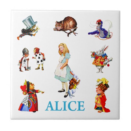 Alice in Wonderland and Friends Tile Zazzle
