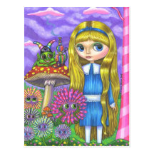 Alice in Wonderland and the Caterpillar Postcard