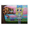Alice in Wonderland and the Cheshire Cat Card card