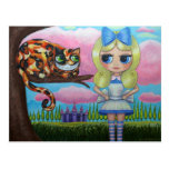 Alice In Wonderland and the Cheshire Cat Postcards