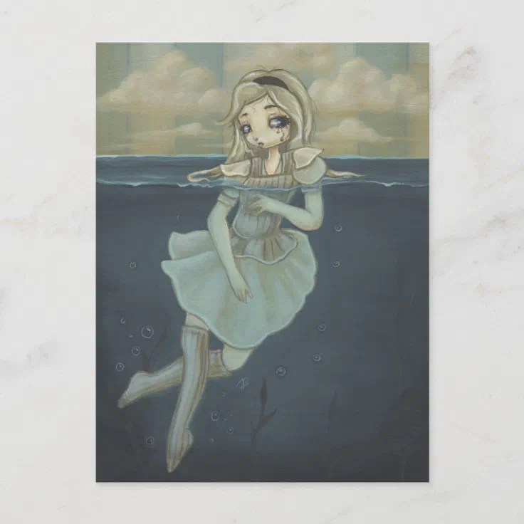 Alice In Wonderland Art Postcard Pool Of Tears Zazzle