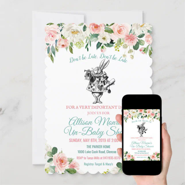 Alice In Wonderland Baby Shower Invitation Zazzle