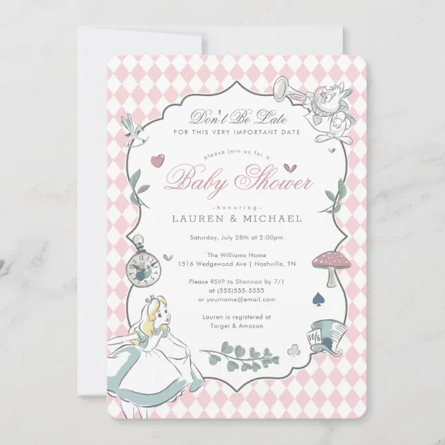 Alice In Wonderland Baby Shower Invitation Zazzle