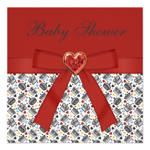 Alice in Wonderland Baby Shower Red Tea Party Personalized Invites