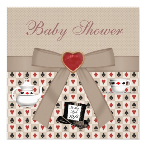 Alice in Wonderland Baby Shower Tea Party Invites