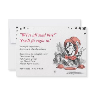Alice In Wonderland Bat Mitzvah Party Card zazzle_invitation