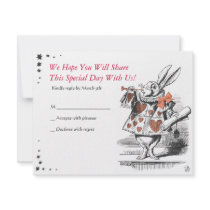 Alice In Wonderland Bat Mitzvah Reply Card Personalized Invite