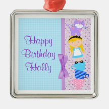 Alice In Wonderland Birthday Celebration Christmas Ornaments