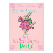 Alice in Wonderland Birthday Party Invitation