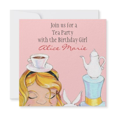 Alice In Wonderland Birthday Tea Party Invite by KellySchwark