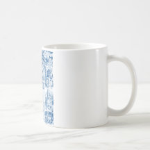 Alice In Wonderland Blue & White Toils Mug