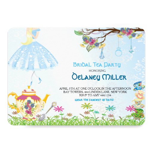 Alice in Wonderland Bridal Shower Invitation Zazzle