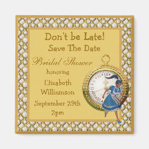 Alice in Wonderland Bridal Shower Save the Date Magnet