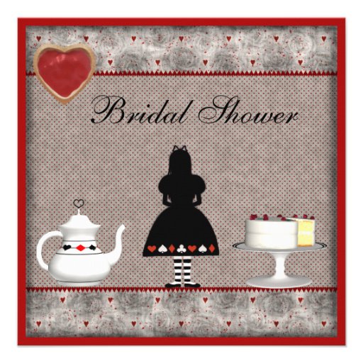 Alice in Wonderland Bridal Shower Tea Party Invite