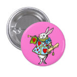 Alice in Wonderland Button Rabbit Red Hearts